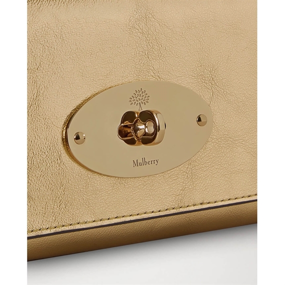 Mulberry Lily Chain Wallet Metallic Leather Somerset Gold